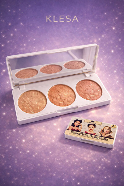 KLESA 3’lü Highlighter Paleti Aydınlatıcı Yüz Makyaj Paleti-A