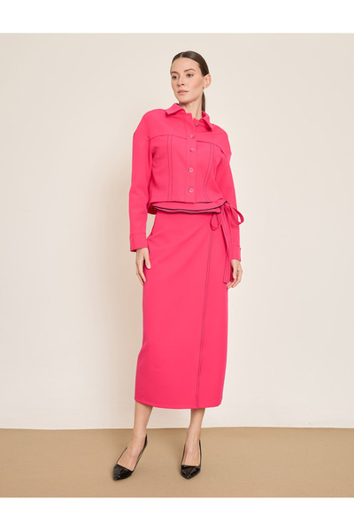 BGN workshop Kontrast Piped Midi Skirt