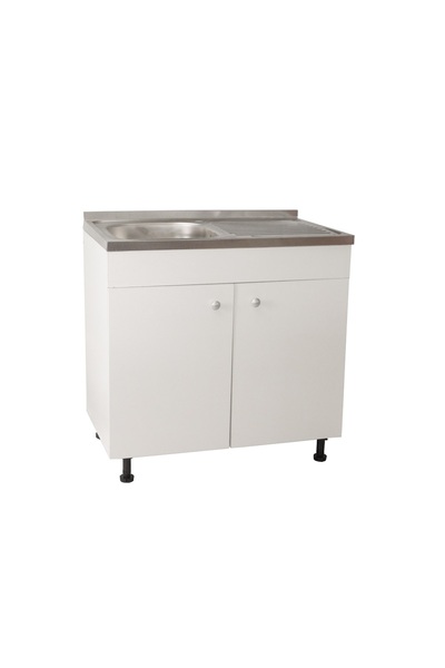 regata Kitchen Sink Base Cabinet Selena, White Melamine Chipboard 800x490x800mm