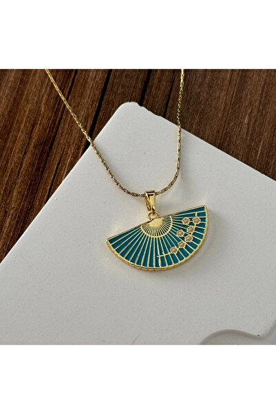 TURKAFONE قلادة المروحة الخضراء