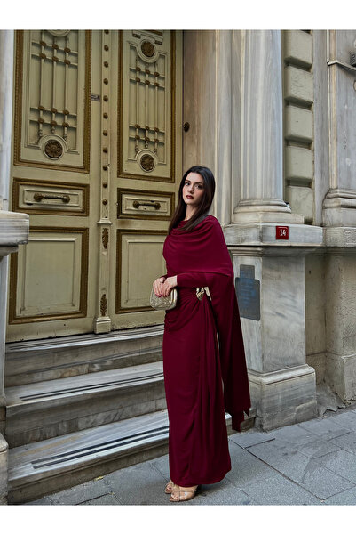 For Angels Рокля с дълги ръкави и открити рамене, с шалов яка