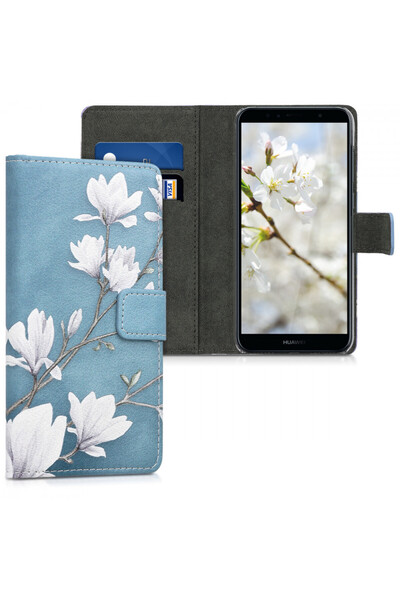 KWmobile Case for Huawei Y6 (2018), -leather, Blue, 45923.02