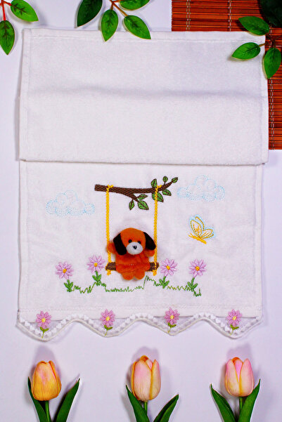 enex life Velvet Kitchen Towels with Mascot Puppy Figure 30X50 cm