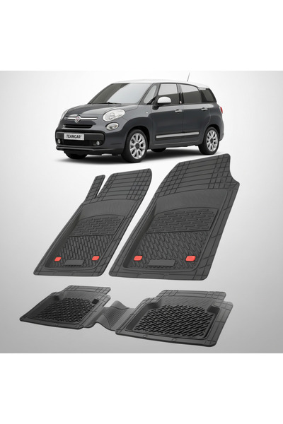 TEAMCAR Πατάκια δαπέδου συμβατά με Fiat 500L Living 2013-2017 | Μαύρο