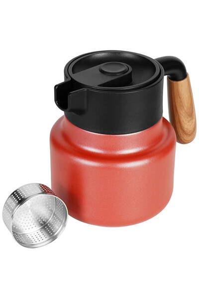 Belle Vous Carafă termos, cu mâner și infuzor de ceai, 800 ml, 13 x 15 cm, oț...