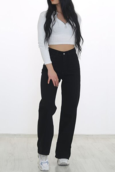 Livik Women's Lal(Ii) Black Stretch Fabric Wide-Leg Palazzo Pants