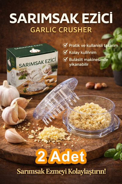 BERMİRA Home Collection 2 ADET - Sarımsak Ezici Sarımsak Presi Sarımsak Ezece...