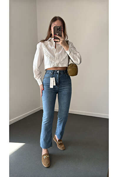 Narferita Romeo Likralı Crop Flare Jeans
