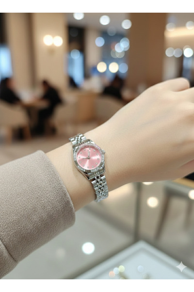 Newera Watch Stone Detailed Steel Cord Women's Wristwatch