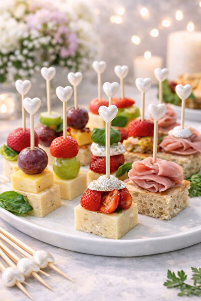 Happyewent 24-Piece Heart-Shaped Decorative Party Toothpicks – Cocktail, Frui...
