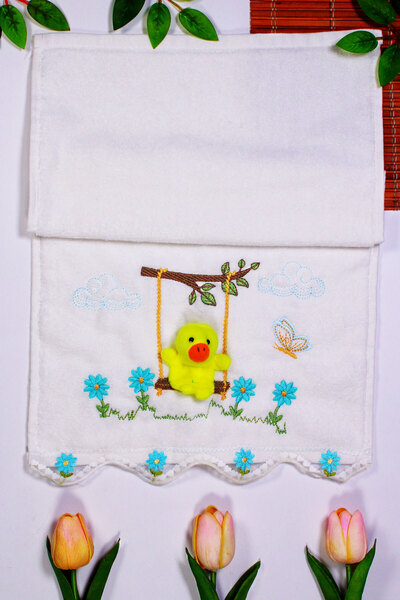 enex life Velvet Kitchen Towels with Mascot Chick Figures 30X50 cm