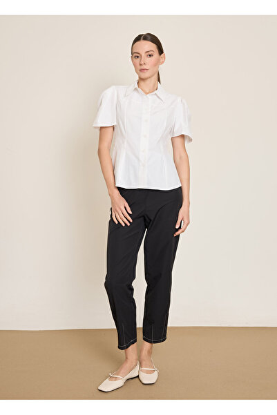 BGN workshop Short Sleeved P Cotton Mixed Shirt with Flower Detail