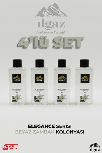 ILGAZ Beyaz Zambak Kolonyası 4'lü Set 80 Derece 400 Ml | Elegance Series