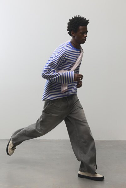 Pull & Bear Çizgili uzun kollu t-shirt