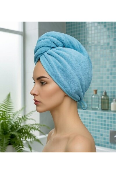 Lanugo Baby Clothes Prosop de păr elastic cu nasturi, bonetă pentru uscarea p...