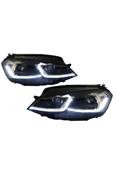 tuningset Faruri LED RHD compatibile cu VW Golf 7 VII 2012-2017 Facelift G7.5...