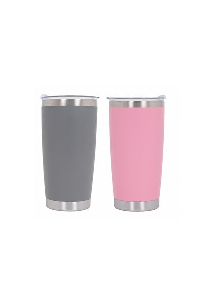 tuningset Pachet 2 căni termos din oțel inoxidabil SS304 cu capac, perete pen...