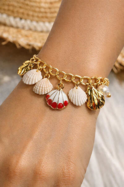 TUTU DESİGN Sea-Themed Charm Bracelet – Summer Bracelet with Shell, Star, and...
