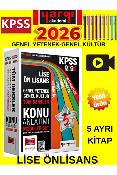 Yargı Yayınları 2026 KPSS Lise Ön Lisans GK-GY Tüm Dersler Konu Anlatımı Modü...