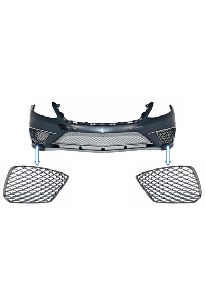 tuningset Grile laterale cromate pentru bara față compatibil cu Mercedes S-Cl...