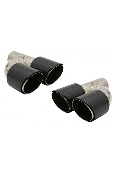 tuningset Ornamente de evacuare din fibră de carbon, cu aspect lustruit