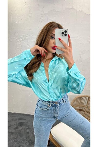 PHUDRA LİNE Saten Oversize Gömlek