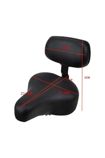 BikeWay Bisiklet Siyah Sırt Destekli Sele Koltuğu Ayarlamalı Geniş Elektrikli