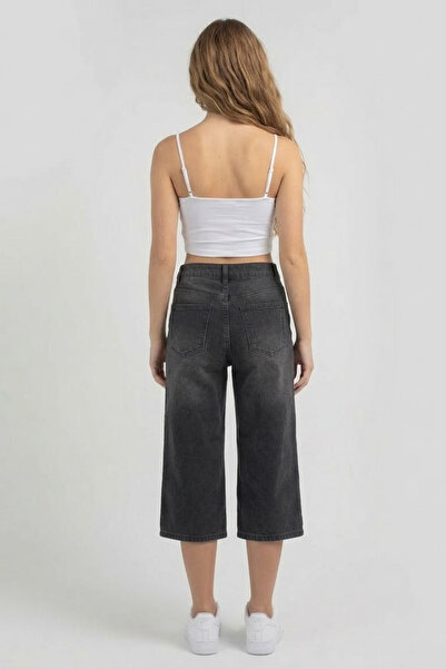 Swana Kadın Denim Bermuda Şort- Siyah