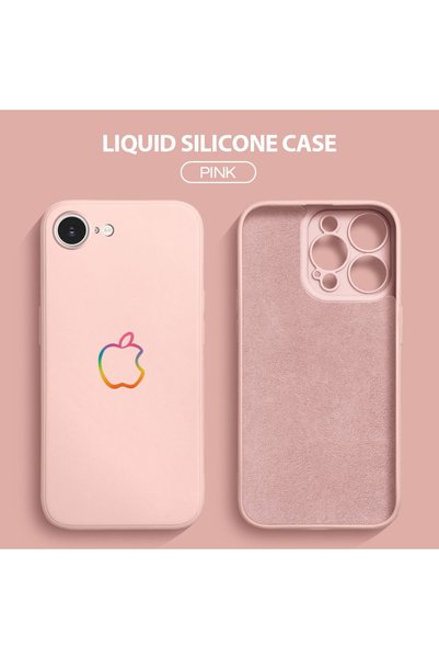 Hontinga iPhone 17E Compatible Soft Silicone Phone Case with Velvet Inside and Camera Protection Apple Pattern