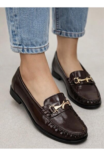 MİSS PARK MODA Women's Casual Daily Buckled Masculine Shoes