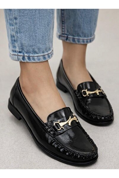 MİSS PARK MODA Women's Casual Daily Buckled Masculine Shoes