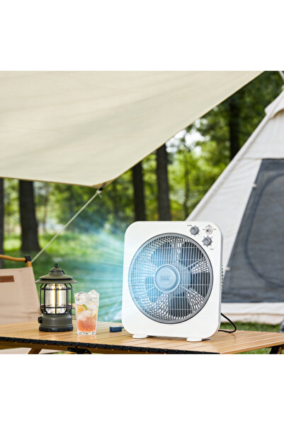 Decker مروحة مكتبية صندوقية مقاس 12 بوصة، 40 واط، 5 شفرات، 3 سرعات، موجه هواء...