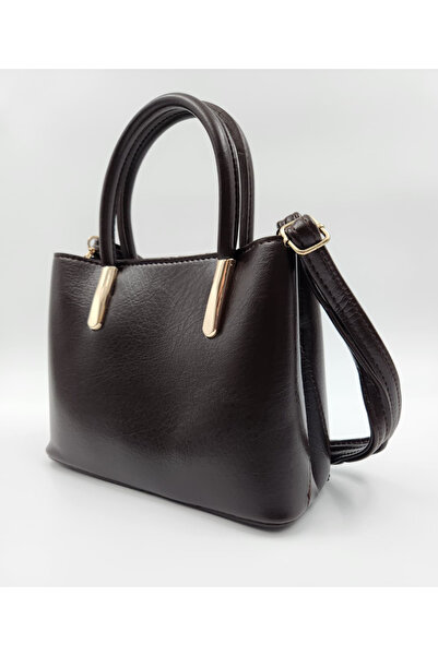 TUESFA Women's Brown Handbag and Shoulder Bag - Soft Faux Leather , Three Com...