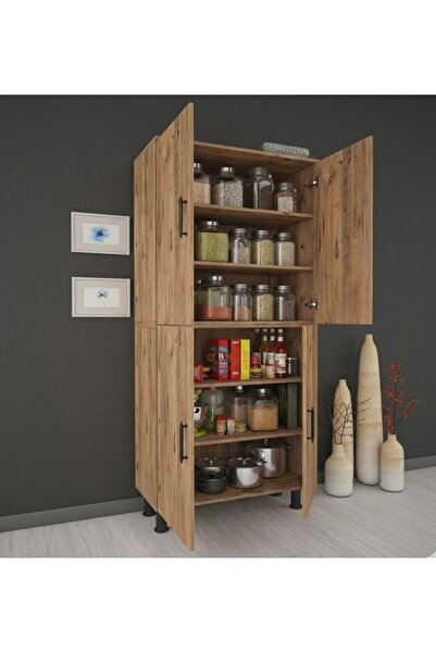 SEHADİZAYN Çok amaçlı Ceviz renk 70 cm 4 kapaklı Dolap