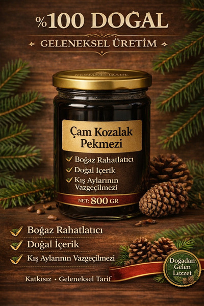 Kestanecizade Çam Kozalak Pekmezi 800 gr Katkısız Doğal Çam Kozalağı Şurubu