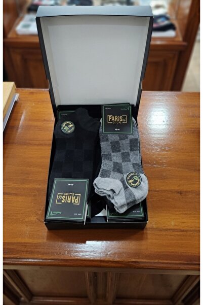 Paris Life Erkek Bambu Kareli PATİK ÇORAP 12 Çift / 40-44