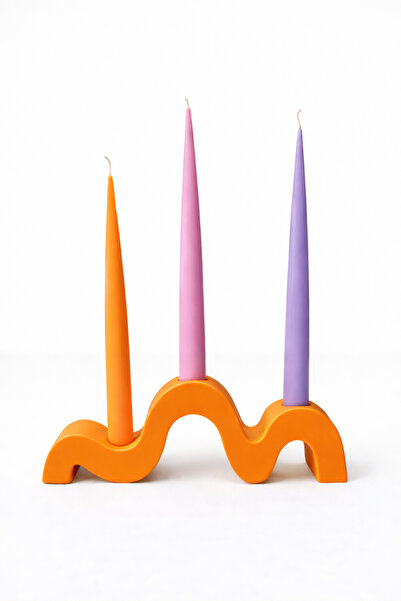 By Şirin Candle Dekoratif Şamdanlık El Yapımı Renkli