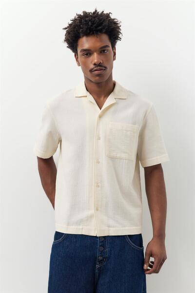 Pull & Bear Kısa kollu bambul gömlek