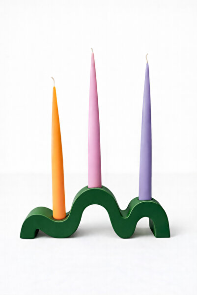 By Şirin Candle Dekoratif Şamdanlık El Yapımı Renkli