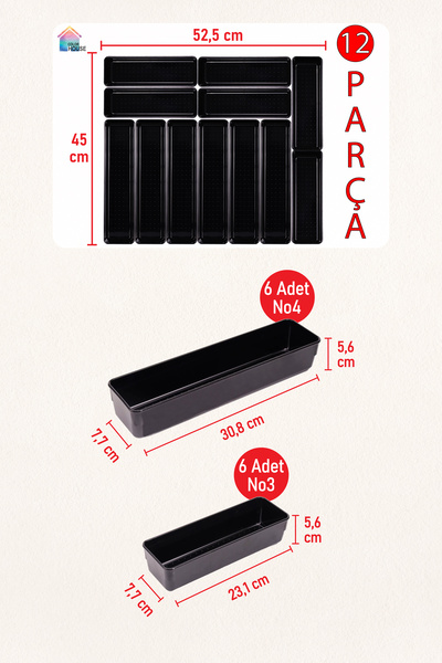 color house Γυαλιστερό Μαύρο (Piano Black) 6 no3 και 6 no4 = Οργανωτής μαχαιρ...