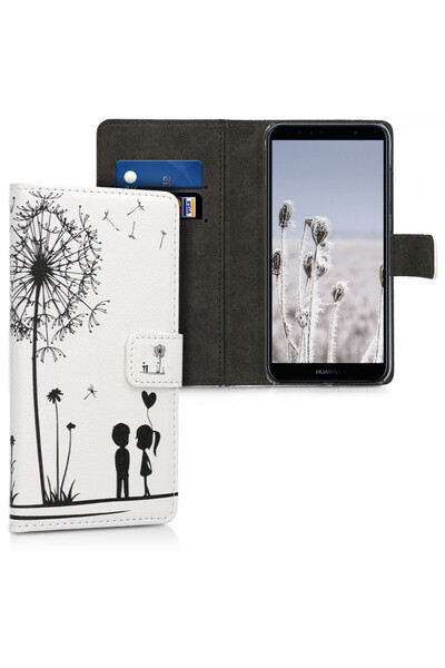 KWmobile Husă pentru Huawei Y6 (2018), - piele, Negru, 45923.03