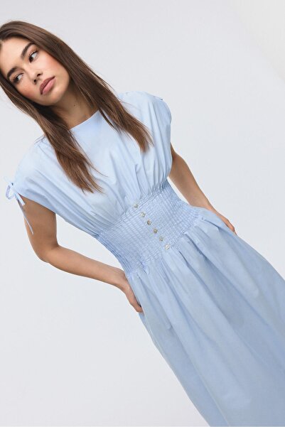 Stradivarius فستان ميدي مطوي