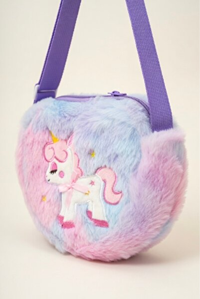 Mollycrush Broderie cu unicorn mov pentru fete pluș geantă de umăr |   Modelu...