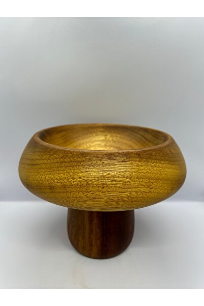 BM WOODCRAFT Milicia-01 İroko Ahşap Ayaklı Sunumluk - El Yapımı Doğal Sunumluk