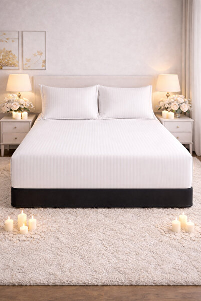 Elastic Fitted Bed Sheet 180x200 +25 cm for High Mattress, Set with 2 Pillowcases 55x80 cm miniatura 2