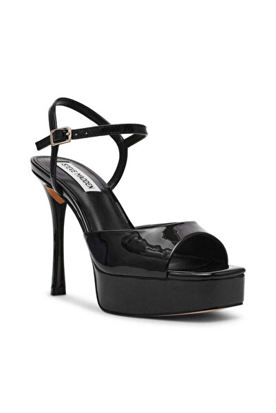 Steve Madden Rekindle Solid Black High Heel Sandals