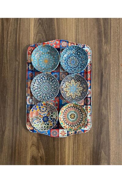 Dekoratif Geleneksel Anadolu motifli sunum seti