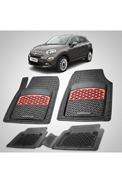 TEAMCAR Συμβατά πατάκια δαπέδου Fiat 500X 2014-2018 | Κόκκινο