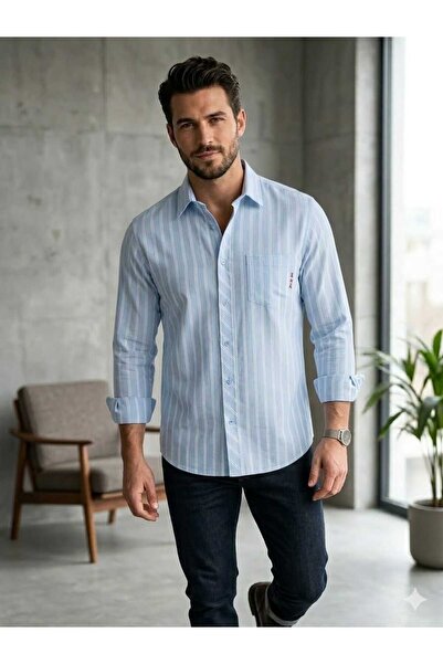 EAS GİYİM Striped Long Sleeve Pocketed Shirt