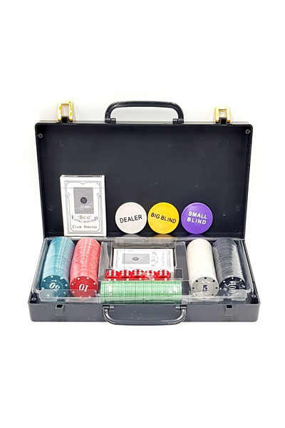 lumixauto Carcasă de plastic pentru joc de poker, 200 de piese